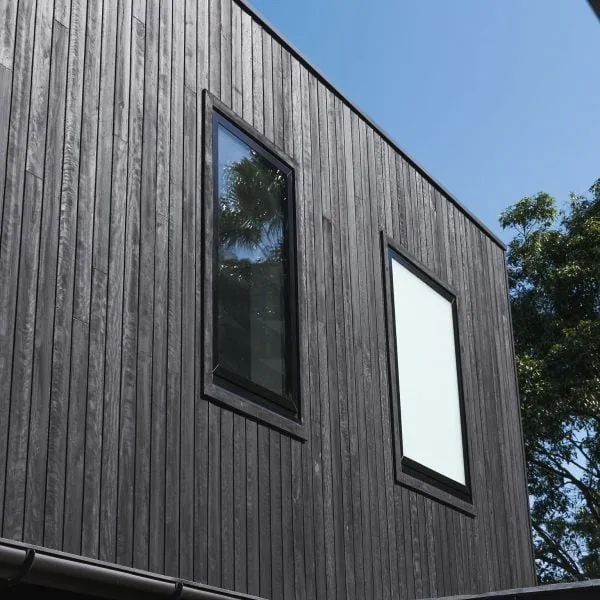 Vertical timber cladding detail on coastal custom home in Stanwell Park, Illawarra.