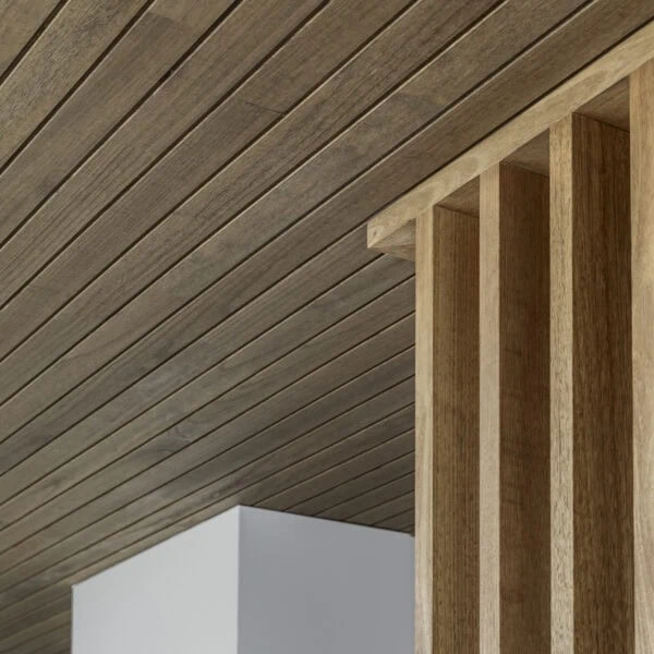 Timber-lined ceiling and custom timber screening detail in Stanwell Park No.3.